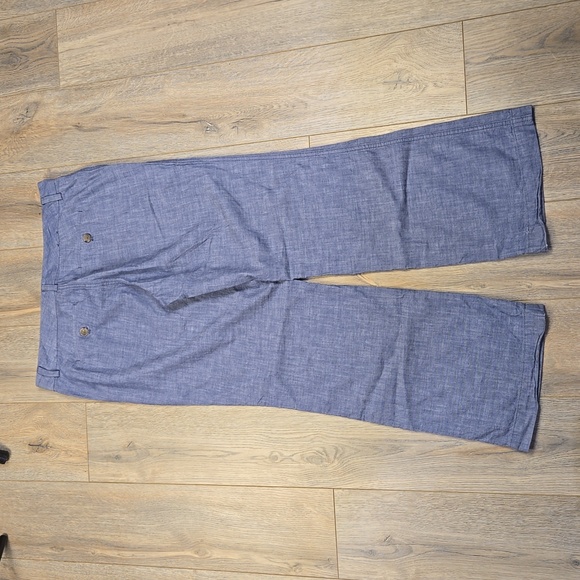 Banana Republic Factory blue cotton relaxed fit trousers pants, size 8 - Picture 5 of 8